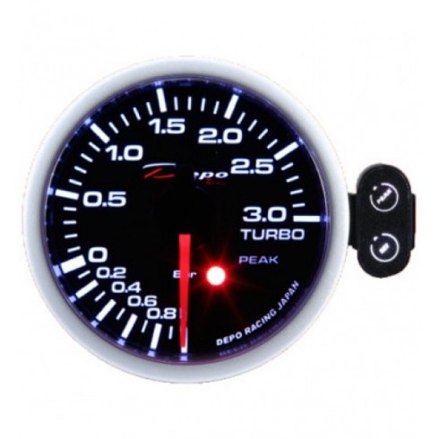 Manometro turbo -1+3 bar depo con memoria picco e doppia colorazione Manometro turbo -1+3 bar depo con memoria picco e doppia colorazione