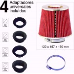 Filtro A Fungo Con Riduzioni Da 60 65 70 77 Mm Rosso Filtro A Fungo Con Riduzioni Da 60 65 70 77 Mm Rosso