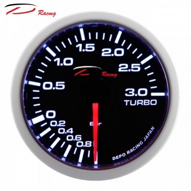 DEPO -1+3 BAR Manometro turbo movimento meccanico vetro fumè