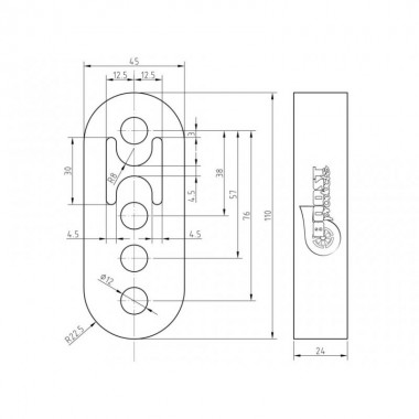 Supporto scarico in silicone blu 1 pezzo foro da 12 mm