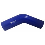 Curva riduzione 45° 51 - 60 mm lunghezza 150 mm in silicone blu Curva riduzione 45° 51 - 60 mm lunghezza 150 mm in silicone blu