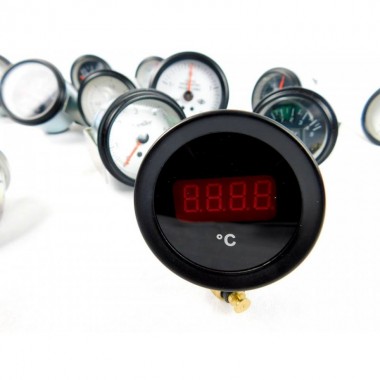Manometro gas di scarico tonda 52mm + sonda k con sfondo nero