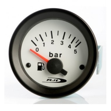 Manometro pressione benzina analogico Road Italia 0 - 5 bar fondo bianco