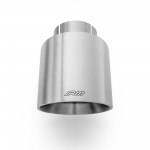 Terminale con estremita dritta inox rotondo 101 mm in acciaio spazzolato - collegamento a 63 mm Terminale con estremita dritta inox rotondo 101 mm in acciaio spazzolato - collegamento a 63 mm