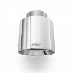 Terminale con estremita smussata inox rotondo 101 mm in acciaio lucidato - collegamento a 63 mm Terminale con estremita smussata inox rotondo 101 mm in acciaio lucidato - collegamento a 63 mm