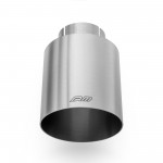 Terminale con estremita dritta inox rotondo 76 mm in acciaio spazzolato - collegamento a 63 mm Terminale con estremita dritta inox rotondo 76 mm in acciaio spazzolato - collegamento a 63 mm