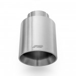 Terminale con estremita dritta inox rotondo 76 mm in acciaio spazzolato - collegamento a 63 mm Terminale con estremita dritta inox rotondo 76 mm in acciaio spazzolato - collegamento a 63 mm