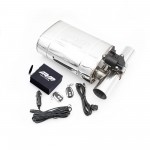 Silenziatore ovale in acciaio inox da 76 mm con elettrovalvola - lunghezza carcassa 300 mm