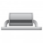 Silenziatore ovale in acciaio inox da 63 mm con elettrovalvola a destra - lunghezza carcassa 350 mm