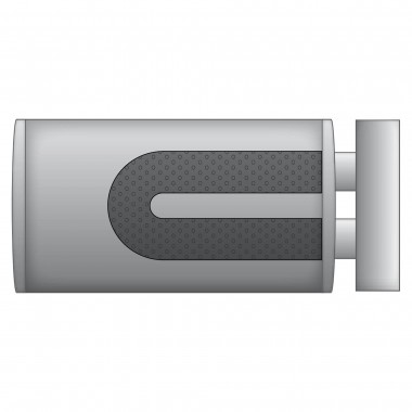 Silenziatore ovale in acciaio inox da 76 mm con elettrovalvola - lunghezza carcassa 300 mm