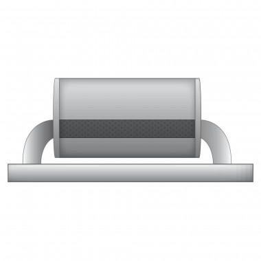 Silenziatore ovale in acciaio inox da 76 mm con elettrovalvola a destra - lunghezza carcassa 350 mm