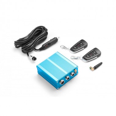 Silenziatore trasversale in acciaio inox da 76 mm con elettrovalvola a destra - lunghezza carcassa 350 mm