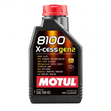 Olio Motore MOTUL 8100 X-CESS GEN2 5W-40 1 Litro