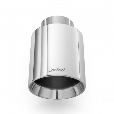 Terminale con estremita dritta inox rotondo 76 mm in acciaio lucidato - collegamento a 63 mm