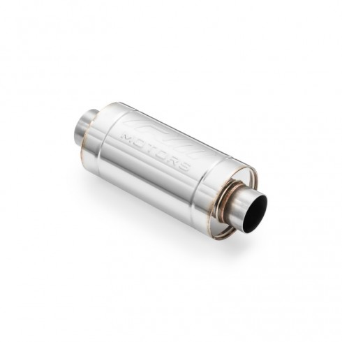 Silenziatore sportivo diretto RM01 in acciaio inox universale da 50 mm - lunghezza carcassa 250 mm - diametro esterno 130 mm Silenziatore sportivo diretto RM01 in acciaio inox universale da 50 mm - lunghezza carcassa 250 mm - diametro esterno 130 mm