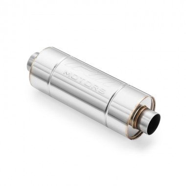 Silenziatore sportivo diretto RM01 in acciaio inox universale da 70 mm - lunghezza carcassa 350 mm - diametro esterno 130 mm