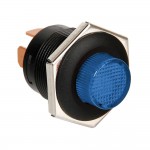 Interruttore on - off a pulsante con spia a Led - 12/24V - Blu