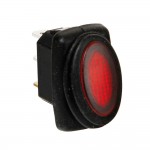 Micro interruttore impermeabile con spia a Led - 12/24V - Rosso - incasso 23x12 mm