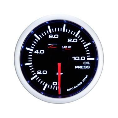 DEPO pressione olio Manometro vetro fumè 52 mm 10 bar