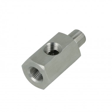 Raccordo in acciaio per linee olio m12x1,5 con porta da 1/8 NPT