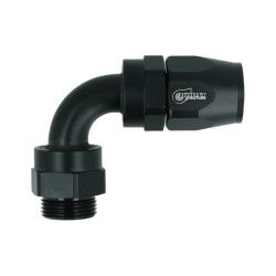 BOOST products raccordo in ergal High Flow girevole Dash 8 - a M22x1,5mm maschio con O-ring - 90° - nero