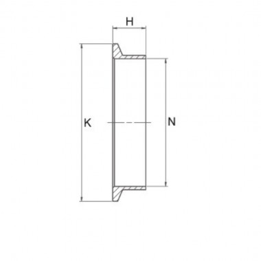 Flangia v-band per garrett gtb22xx in acciaio per dowpipe da 76 mm
