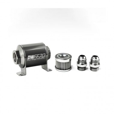 Kit filtro carburante in linea DeatschWerks - 6AN 5 micron 70 mm