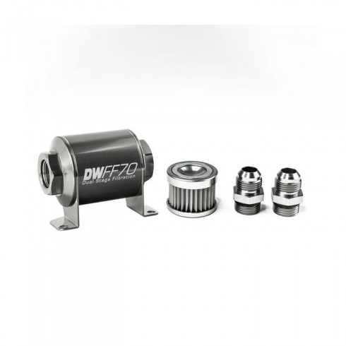 Kit filtro carburante in linea DeatschWerks - 6AN 5 micron 70 mm Kit filtro carburante in linea DeatschWerks - 6AN 5 micron 70 mm