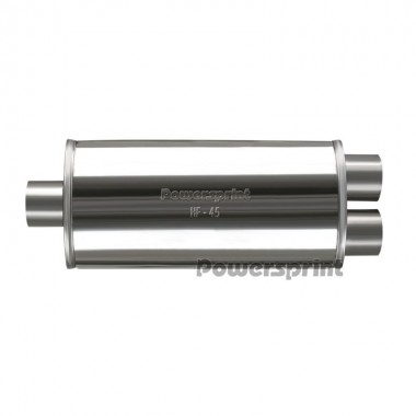 Silenziatore ovale ad Y 1 x 63,5 mm - 2 x 50 mm Powersprint HF 45