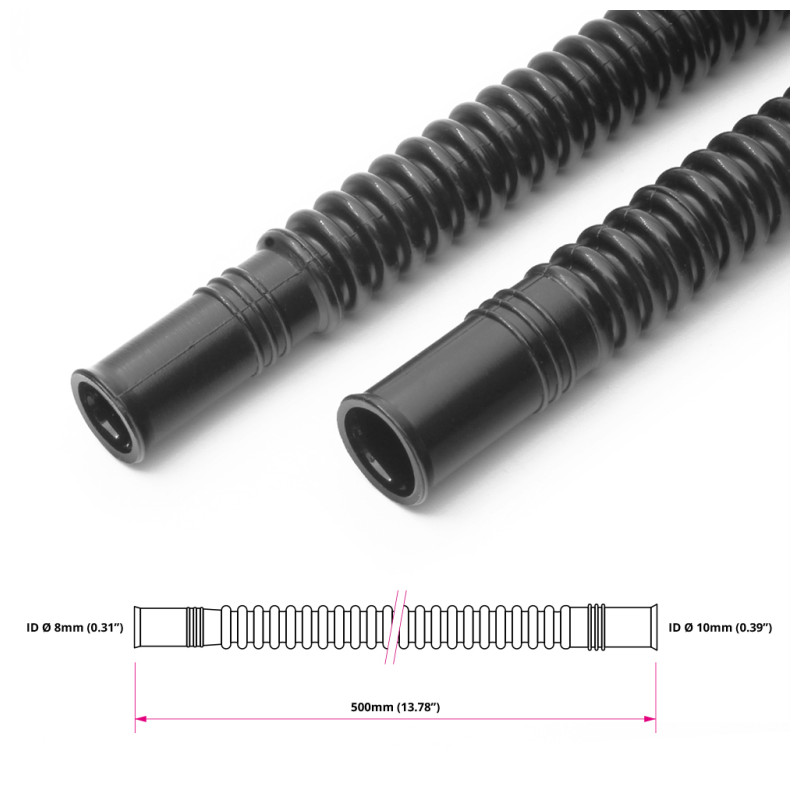 Tubo flessibile per carburante in nylon nero da  Ø8 / 10mm 500 mm