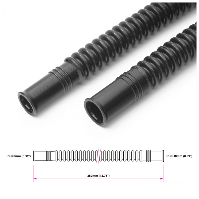 Tubo flessibile per carburante in nylon nero da  Ø8 / 10mm 350 mm