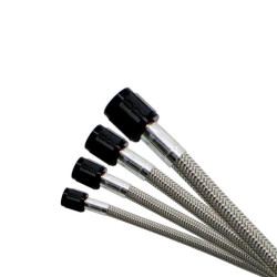 Tubo da 30 cm flessibile intrecciato in acciaio inossidabile 4AN con estremità nere Nitrous Express NX-11112